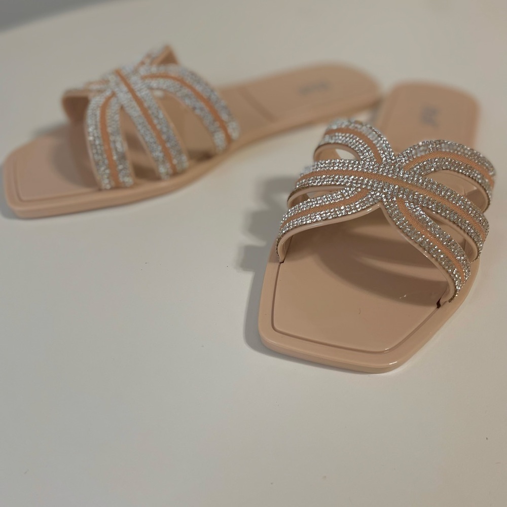 Women's Chic Rhinestone Sandals - Nude - Picture 3 of 4